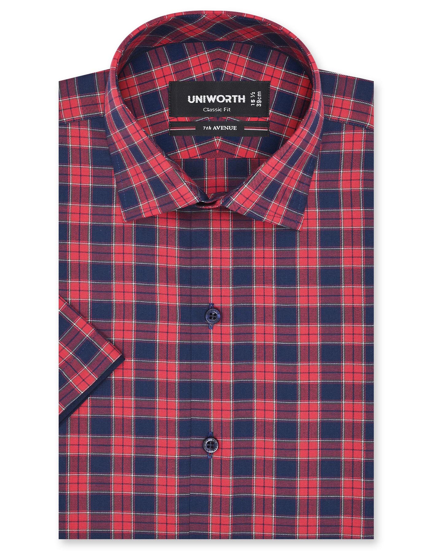 Check Red Classic Fit Shirt FS1147RH-14.5