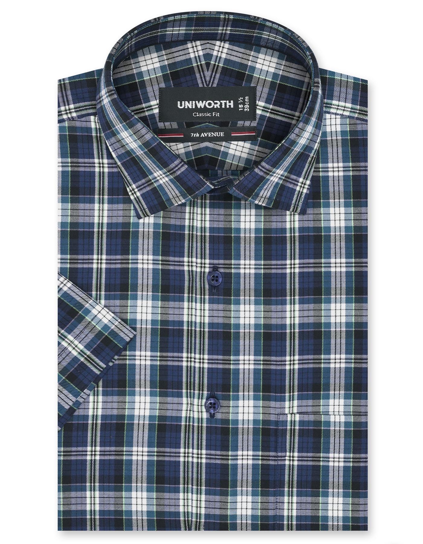 Check Navy Classic Fit Shirt FS1149RH-14.5