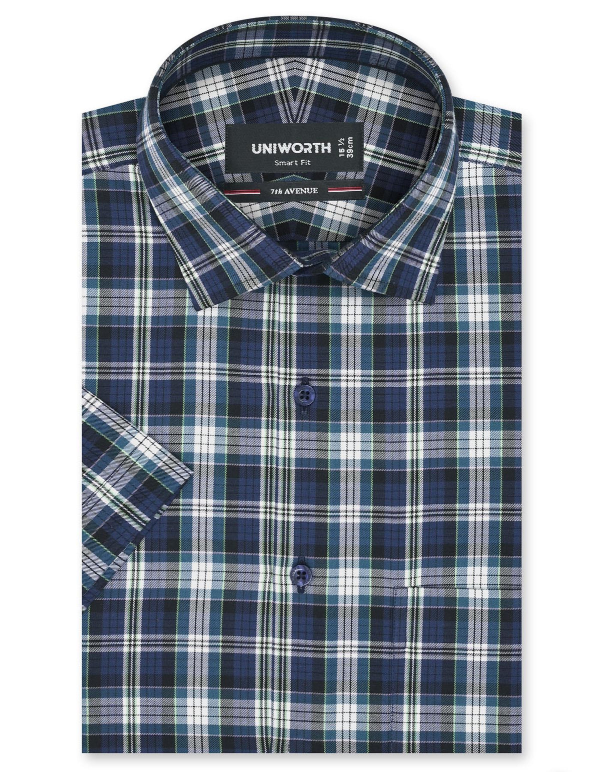 Check Navy Smart Fit Shirt FS1149SH-14.5