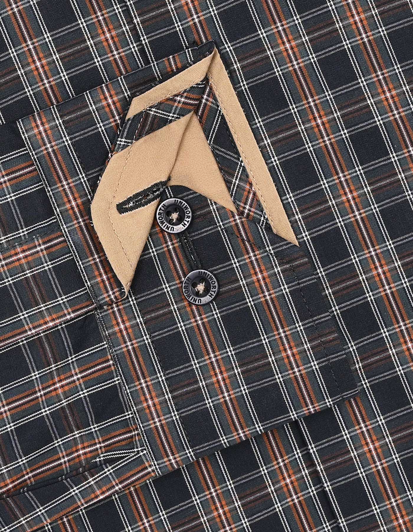 Check Brown Classic Fit Shirt FS1157RF-15.5
