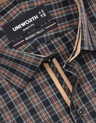 Check Brown Tailored Smart Fit Shirt FS1157SF-15