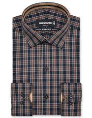 Check Brown Tailored Smart Fit Shirt FS1157SF-14.5