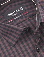 Check Brown Tailored Smart Fit Shirt FS1174-1SF-15