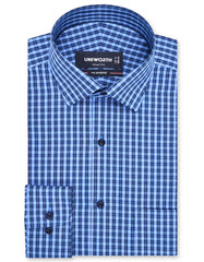 Check Blue Tailored Smart Fit Shirt FS1175SF-14.5
