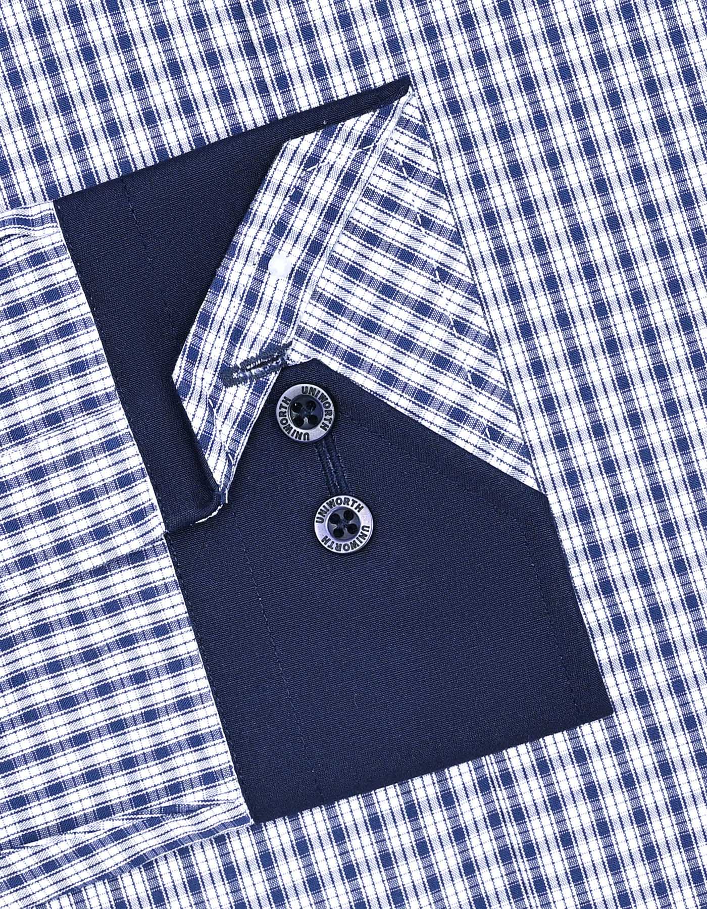 Check Navy Classic Fit Shirt FS1176RF-15.5