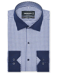 Check Navy Classic Fit Shirt FS1176RF-14.5