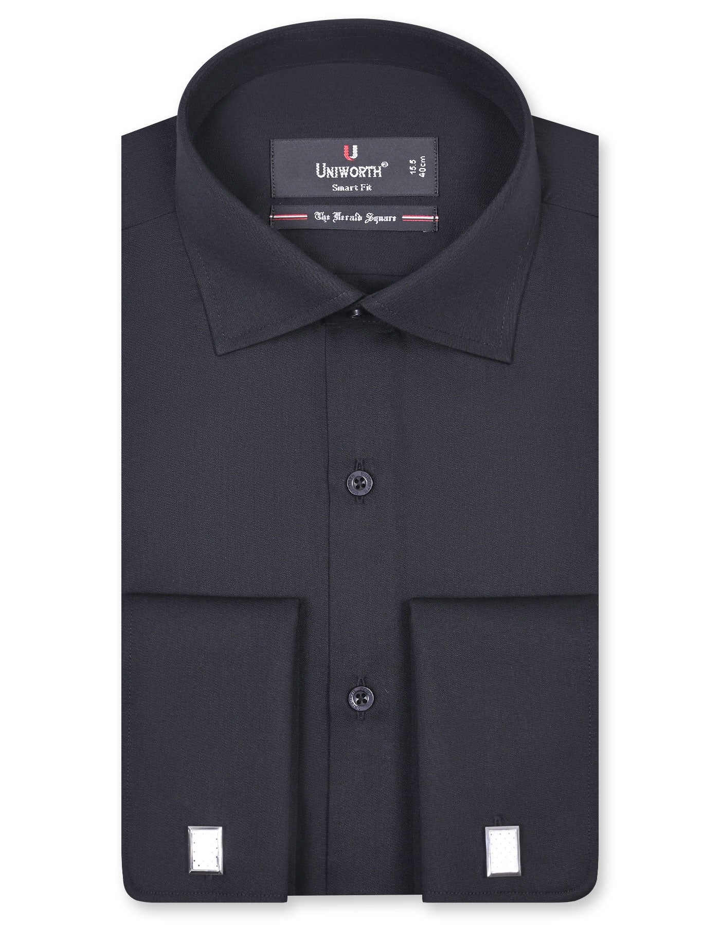 Plain Black Tailored Smart Fit Shirt FS1307-3SD-14.5