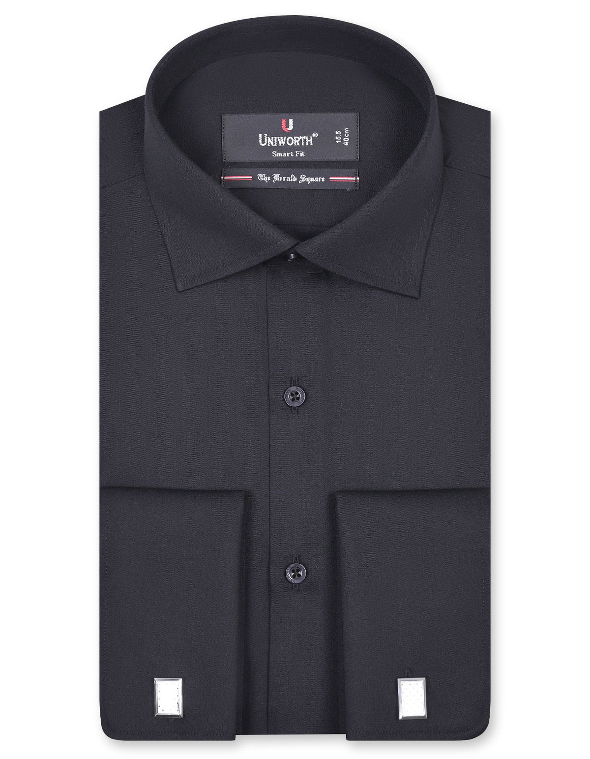 Plain Black Tailored Smart Fit Shirt FS1307-3SD-14.5