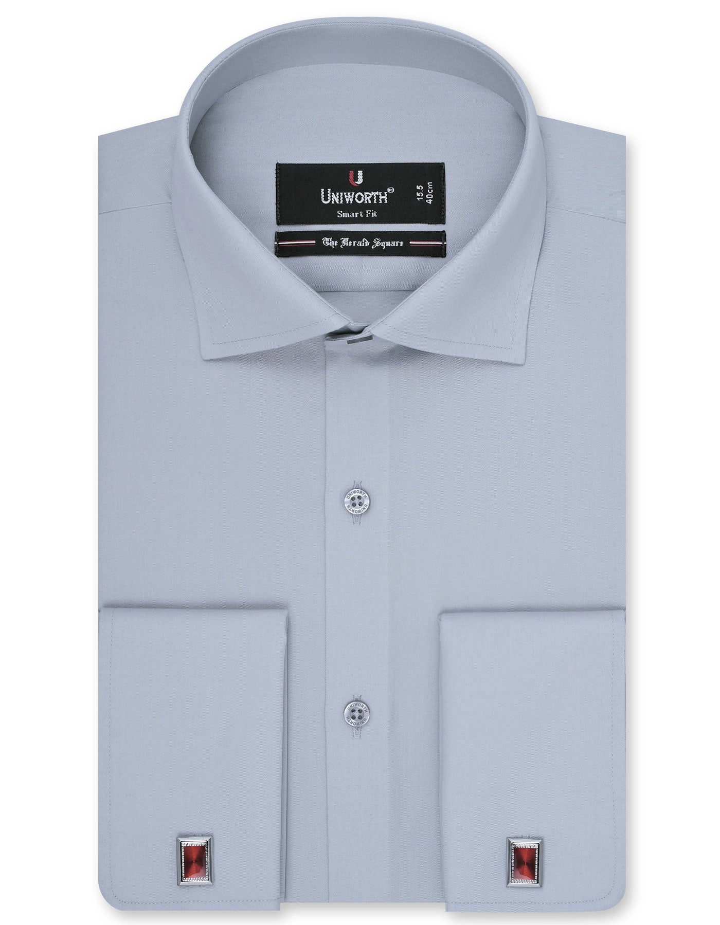 Plain Grey Tailored Smart Fit Shirt FS1312-3SD-14.5
