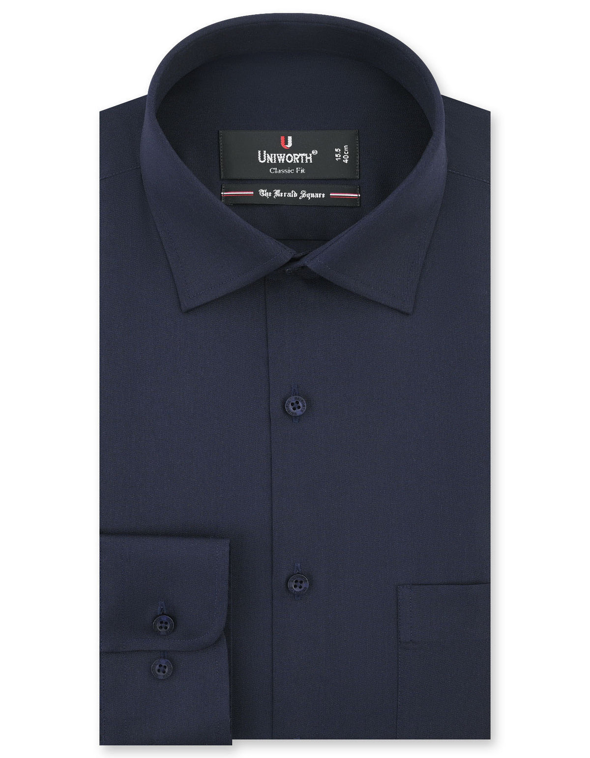 Plain Navy Classic Fit Shirt FS1314-8RF-14.5