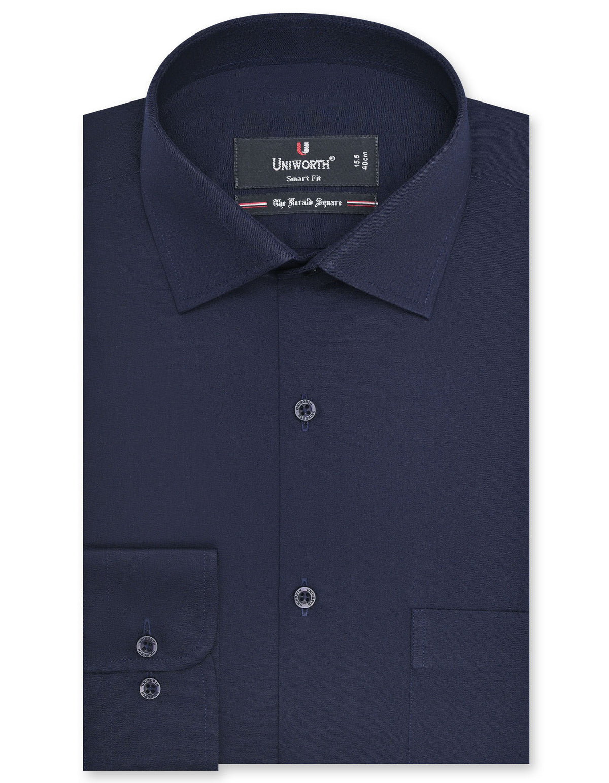 Plain Navy Tailored Smart Fit Shirt FS1314-9SF-14.5