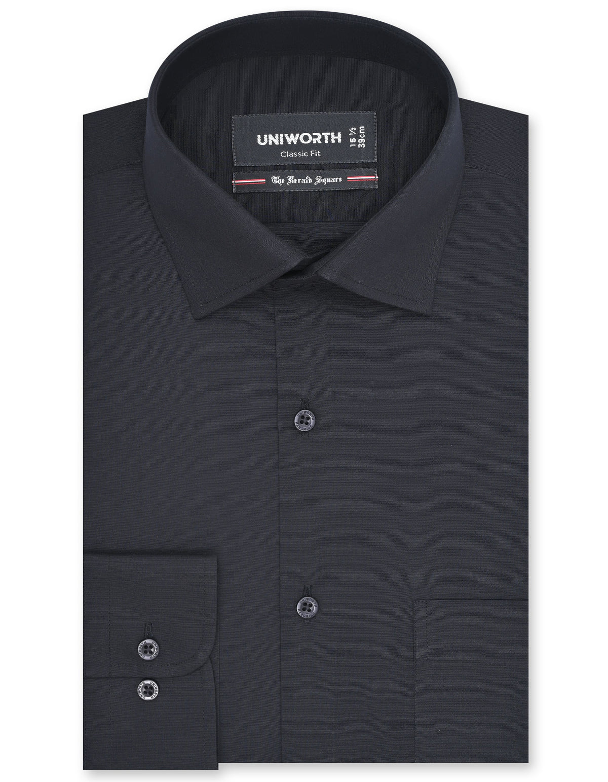 Plain Black Classic Fit Shirt FS1324-3RF-14.5