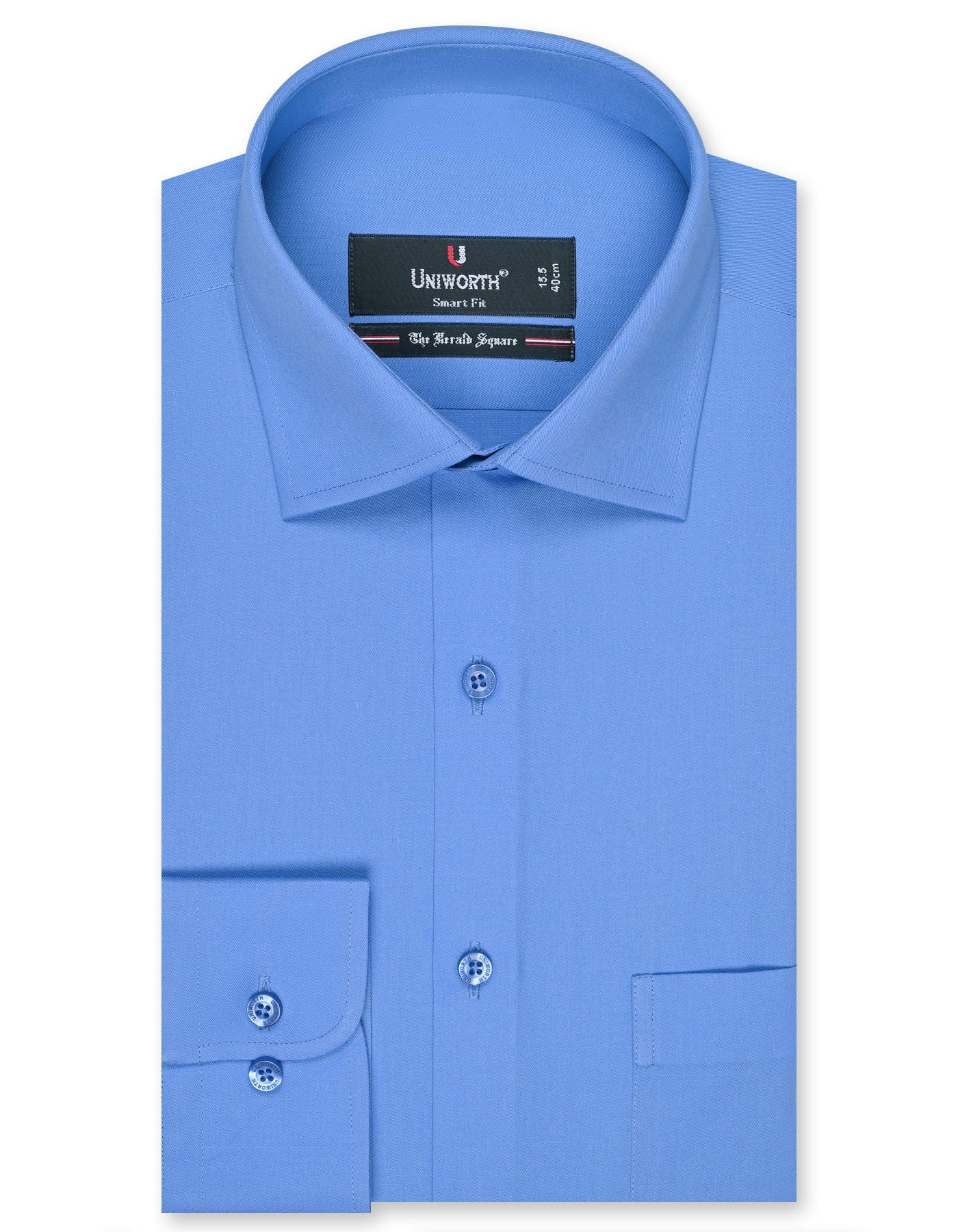 Plain M Blue Tailored Smart Fit Shirt FS1327-4SF-14.5