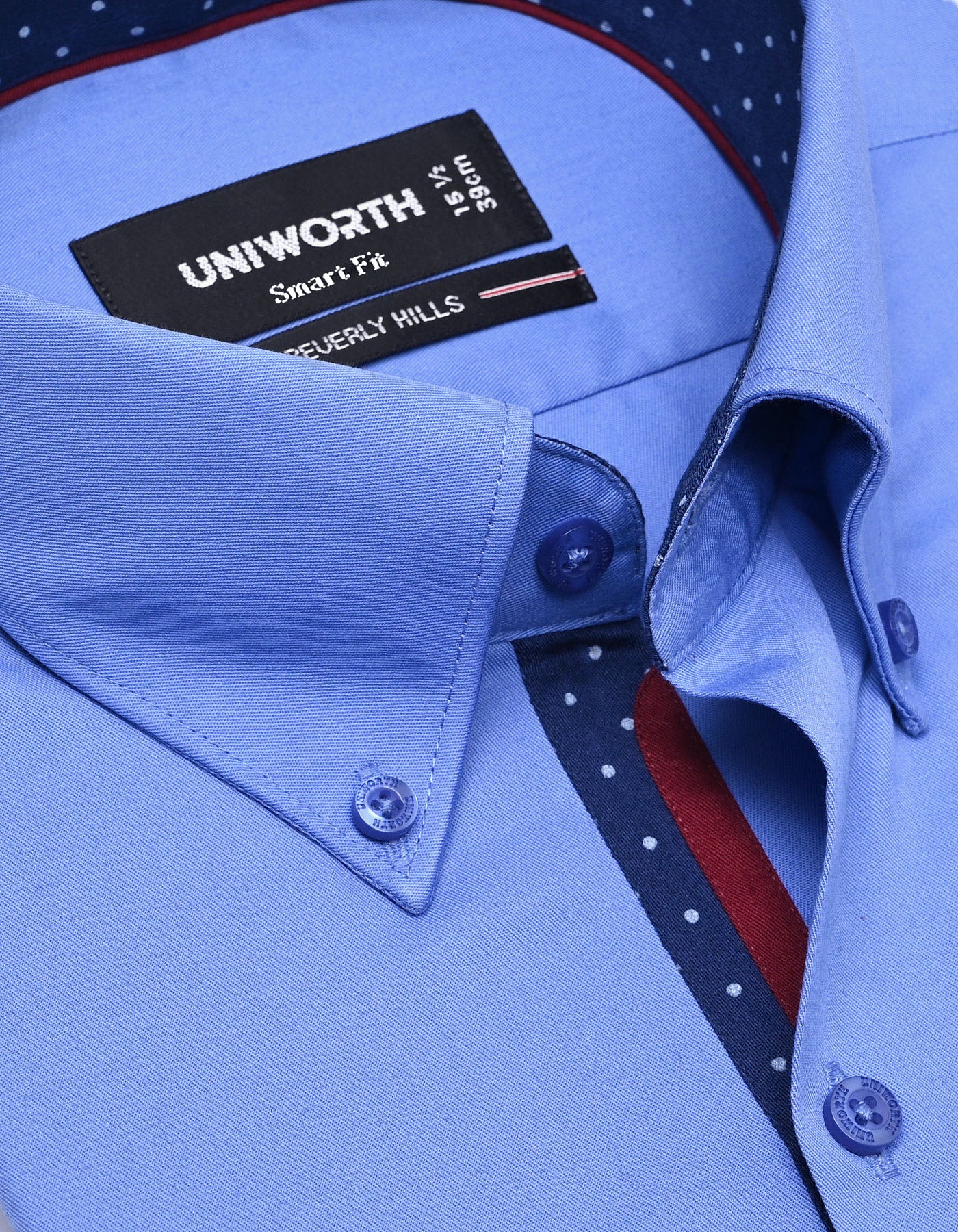 Plain M Blue Tailored Smart Fit Shirt FS1327-5SF-15