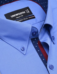 Plain M Blue Tailored Smart Fit Shirt FS1327-5SF-15