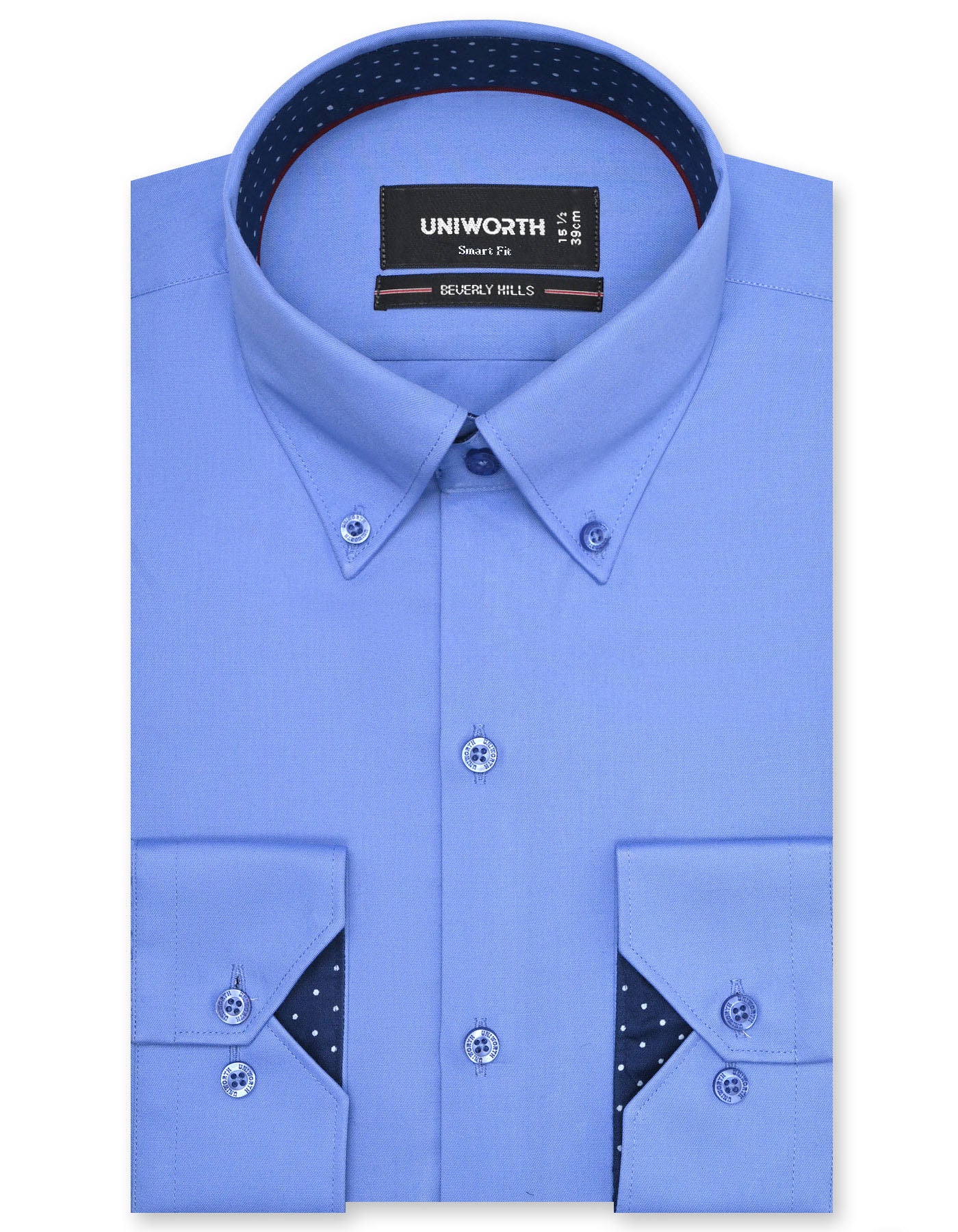 Plain M Blue Tailored Smart Fit Shirt FS1327-5SF-14.5