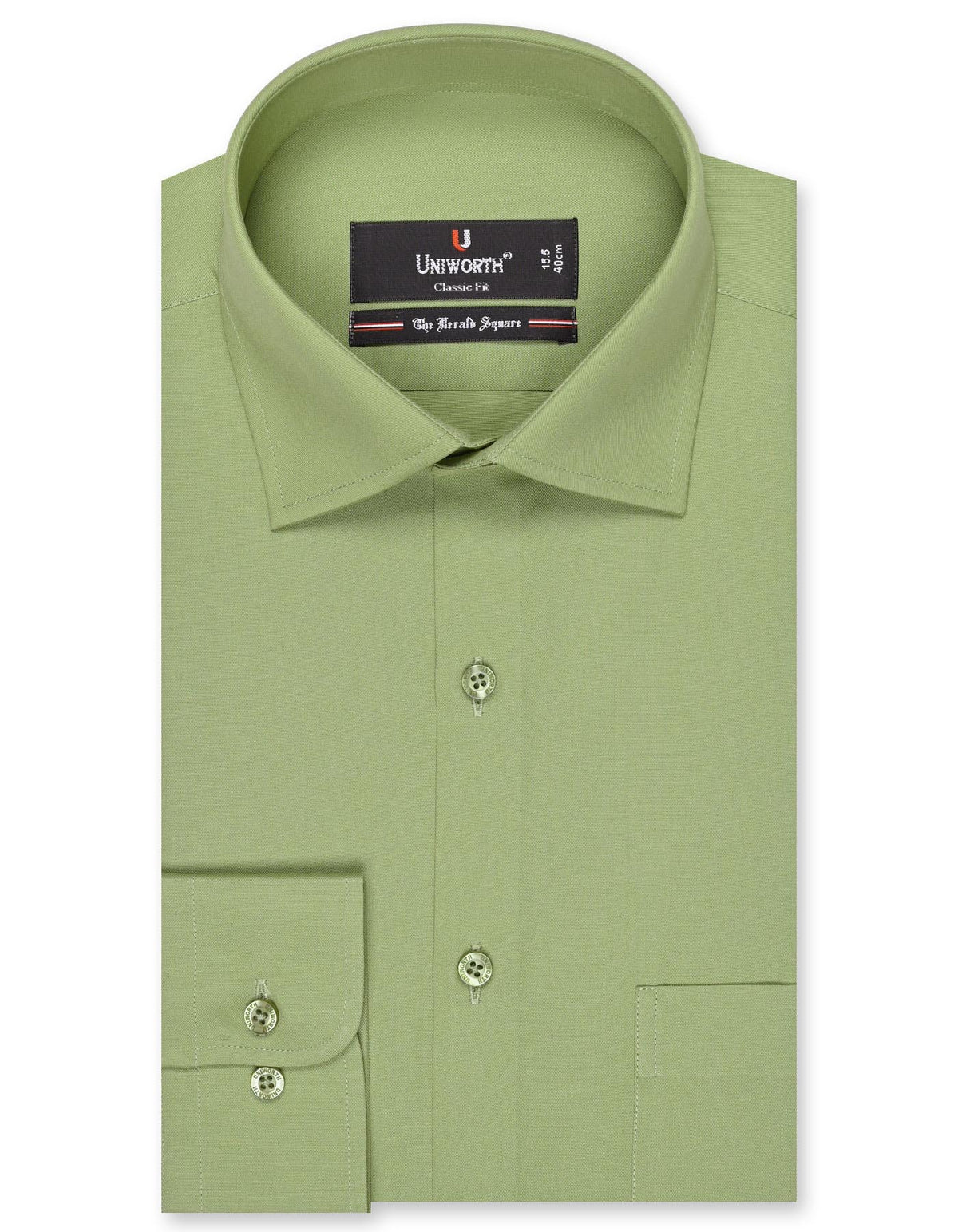 Plain D Olive Classic Fit Shirt FS1333-1RF-14.5