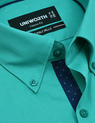 Plain Sea Green Classic Fit Shirt FS1334-2RF-15