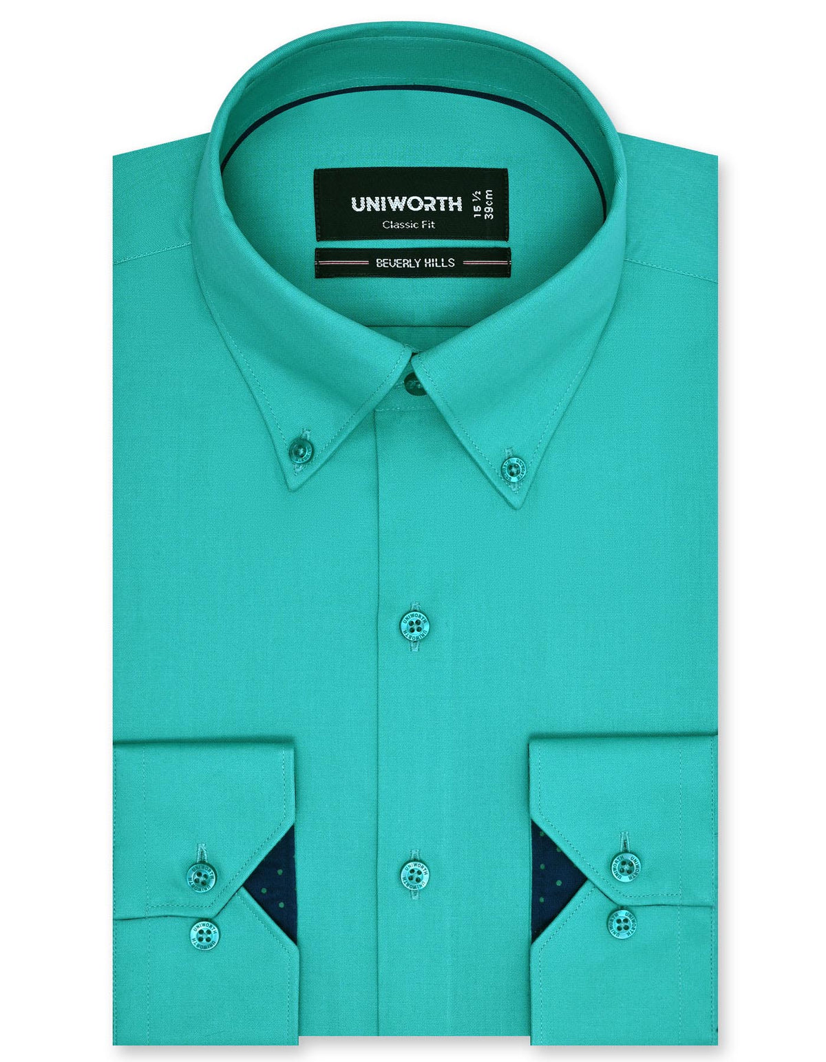 Plain Sea Green Classic Fit Shirt FS1334-2RF-14.5