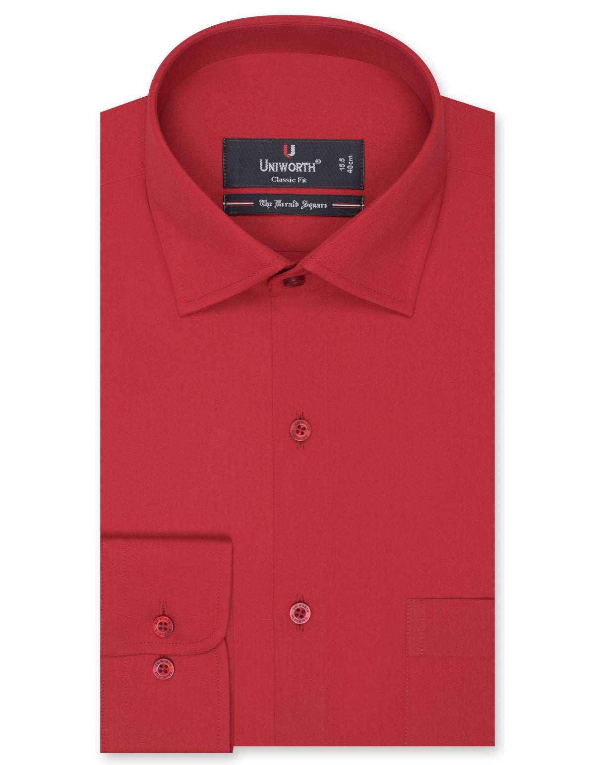 Plain Red Classic Fit Shirt FS1563-1RF-14.5