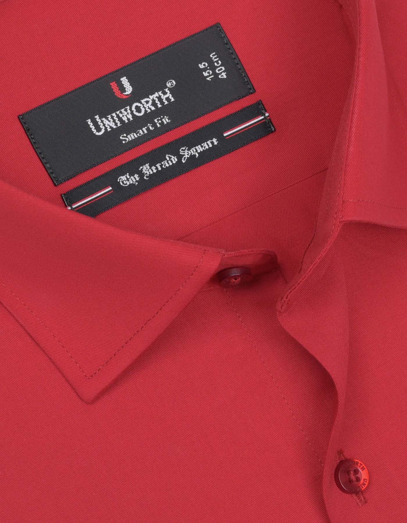 Plain Red Tailored Smart Fit Shirt FS1563-1SF-15