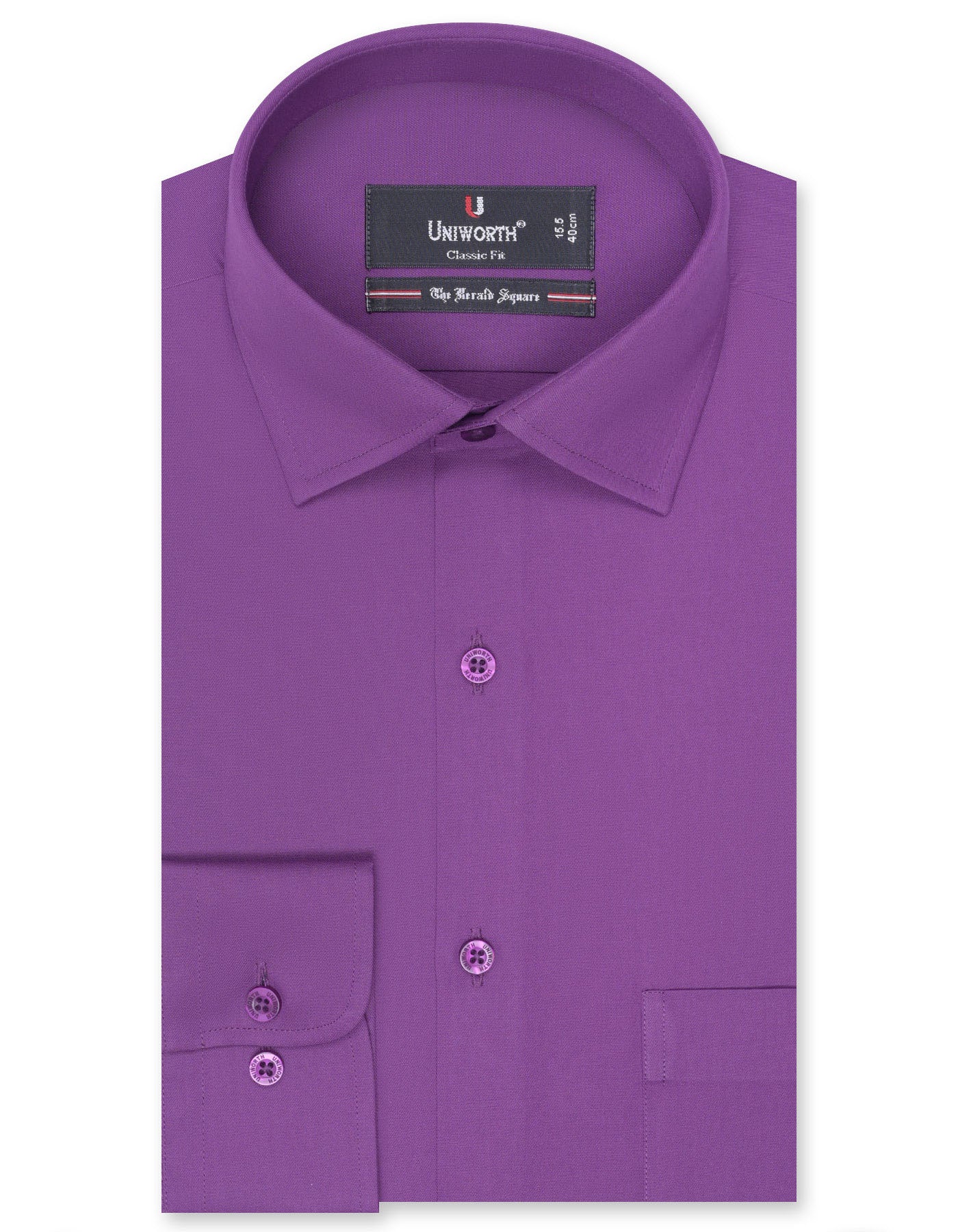 Plain Purple Classic Fit Shirt FS1565-1RF-14.5
