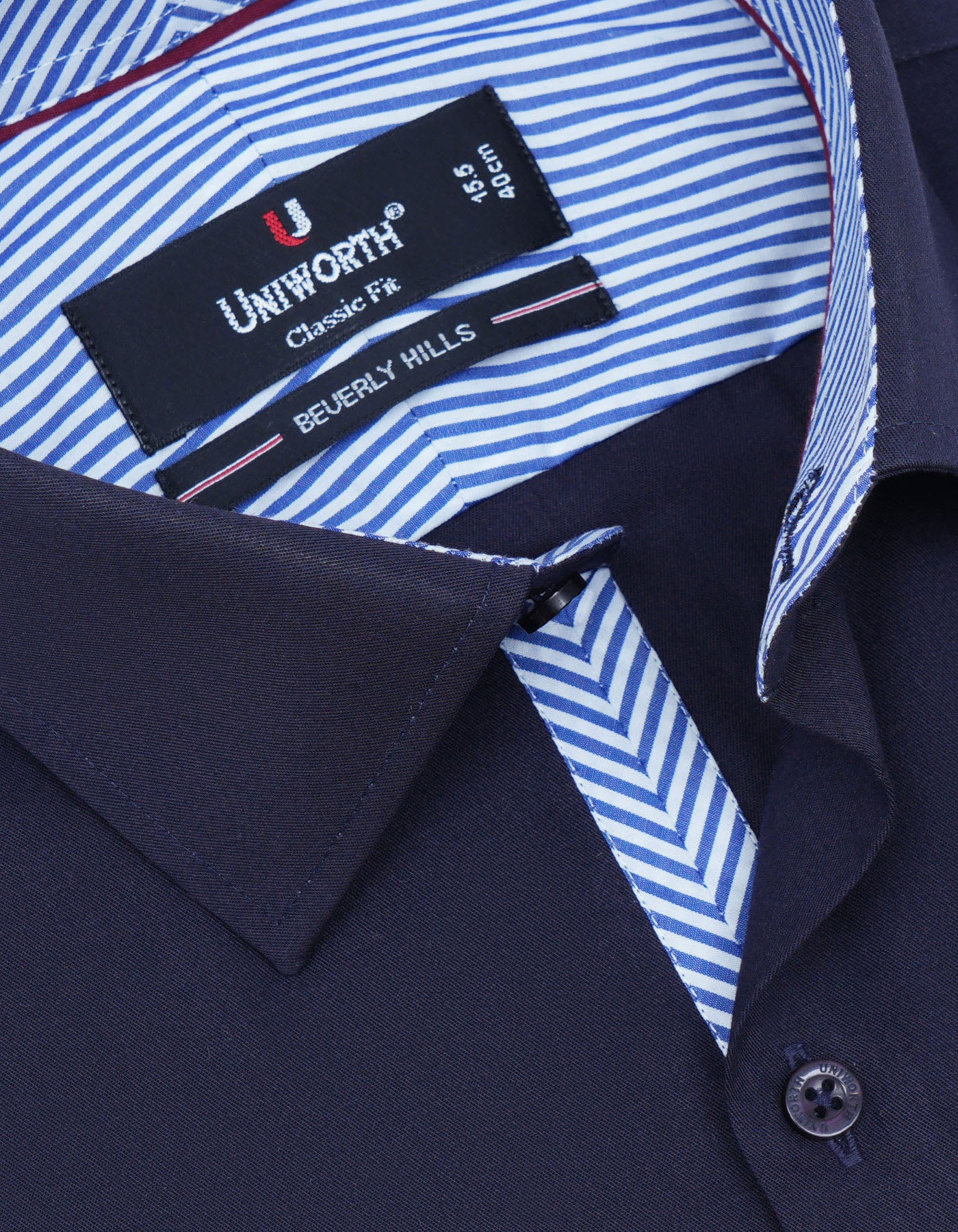 Check Navy Classic Fit Shirt FS1573-1RF-15