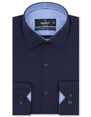 Check Navy Classic Fit Shirt FS1573-1RF-14.5
