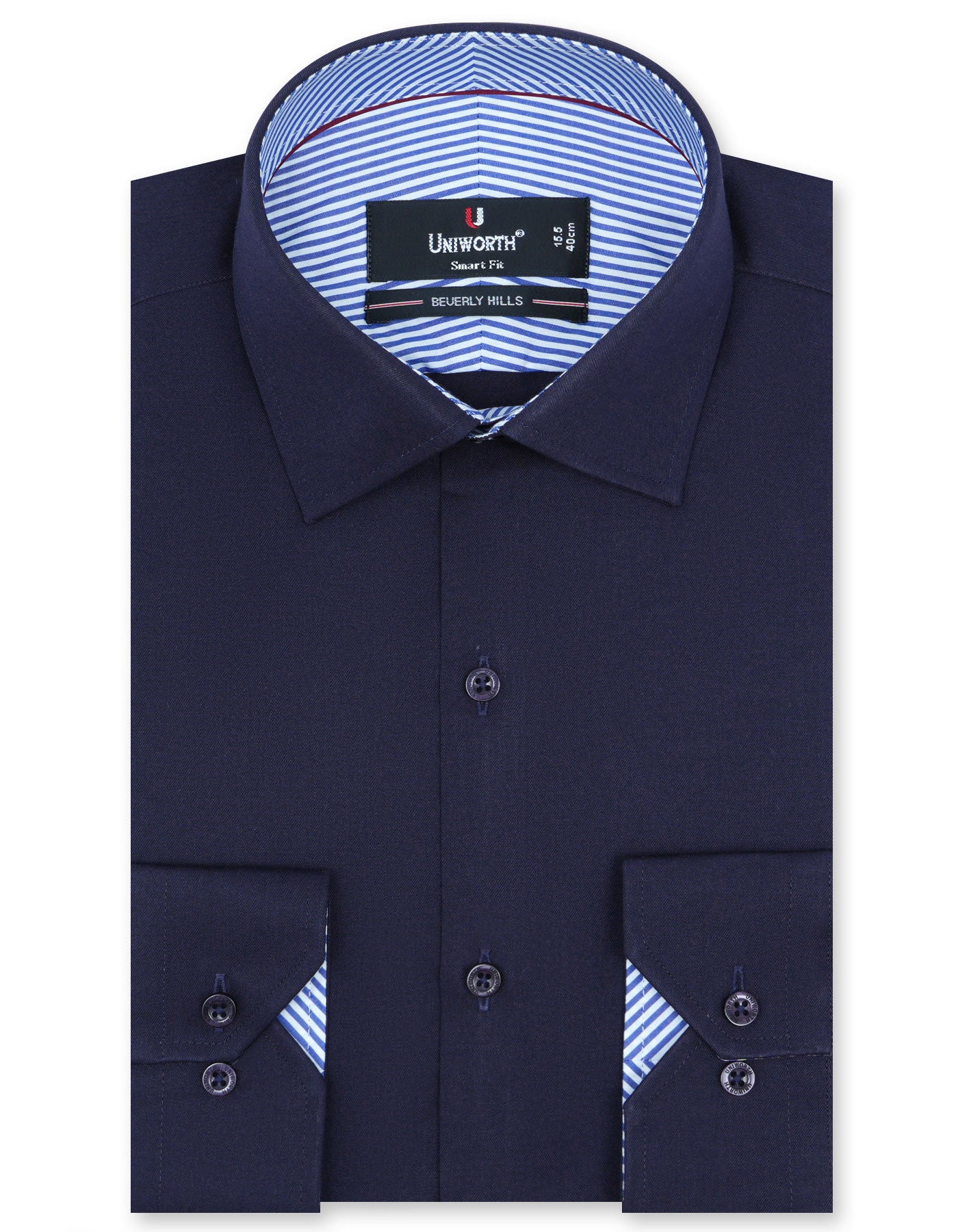 Check Navy Tailored Smart Fit Shirt FS1573-1SF-14.5