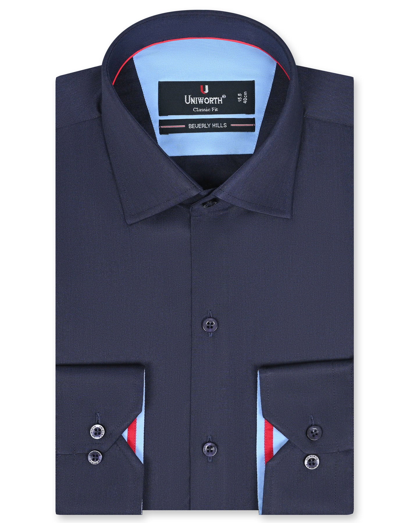 Plain Navy Classic Fit Shirt FS1573RF-14.5