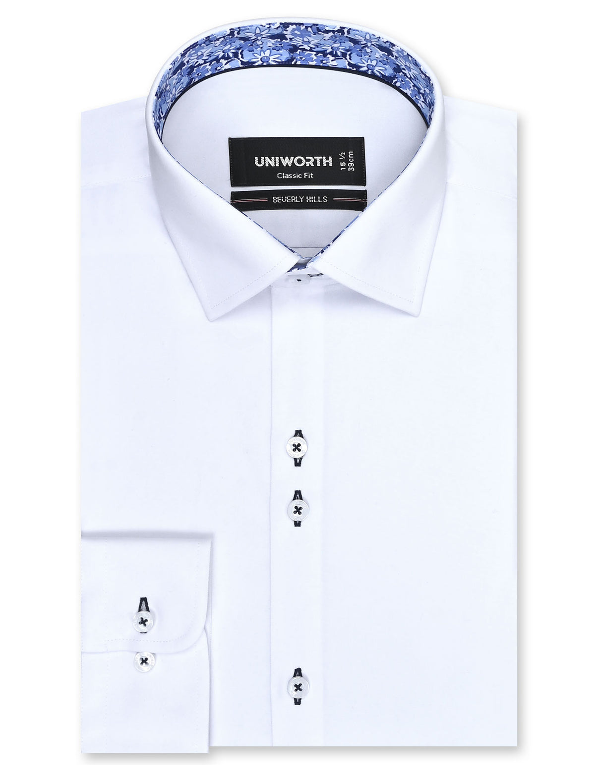 Plain White Classic Fit Shirt FS1596-5RF-14.5