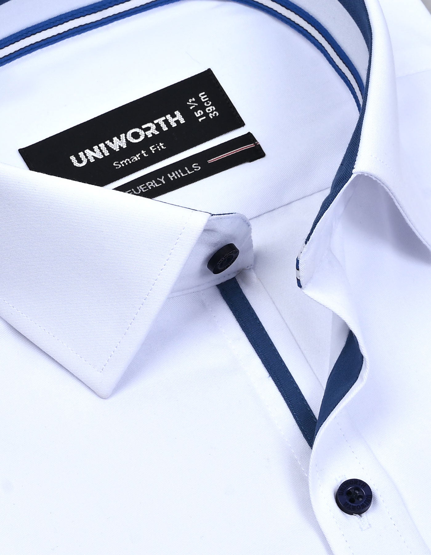 Plain White Tailored Smart Fit Shirt FS1596-6SF-15
