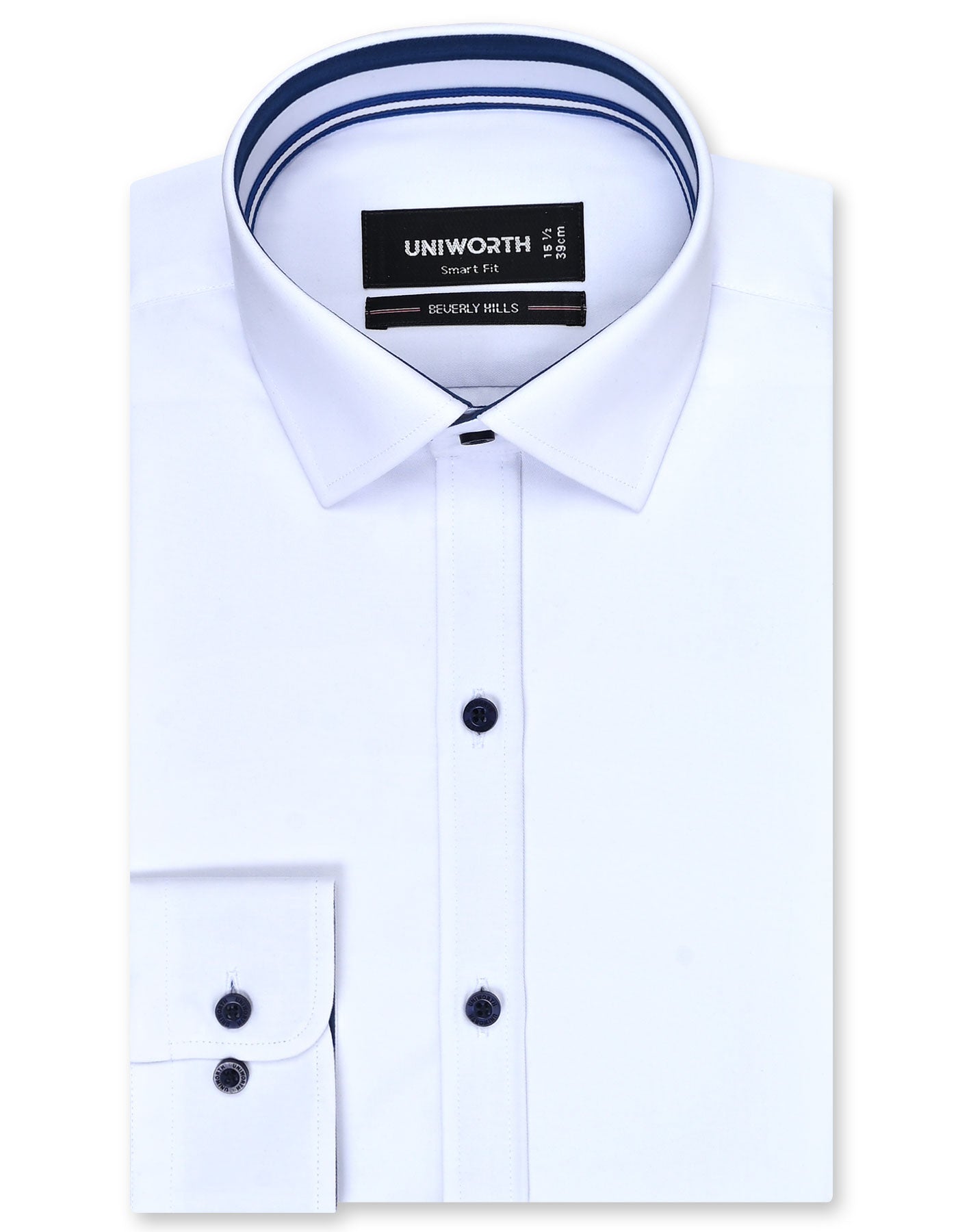 Plain White Tailored Smart Fit Shirt FS1596-6SF-14.5