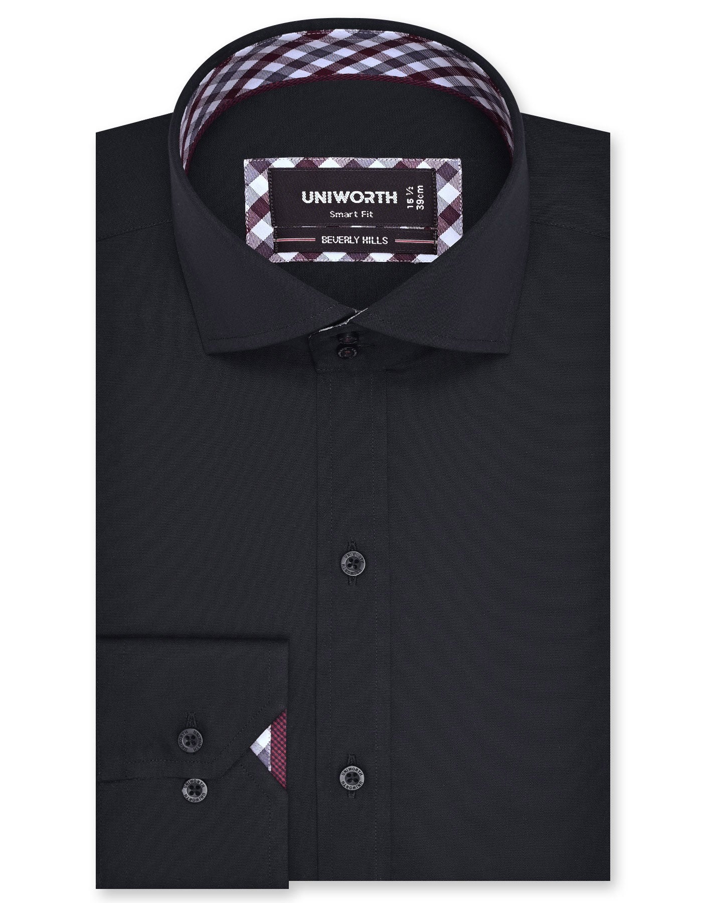 Plain Black Tailored Smart Fit Shirt FS1600-1SF-14.5