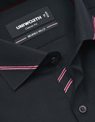 Plain Black Classic Fit Shirt FS1600-2RF-15