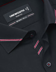Plain Black Tailored Smart Fit Shirt FS1600-2SF-15