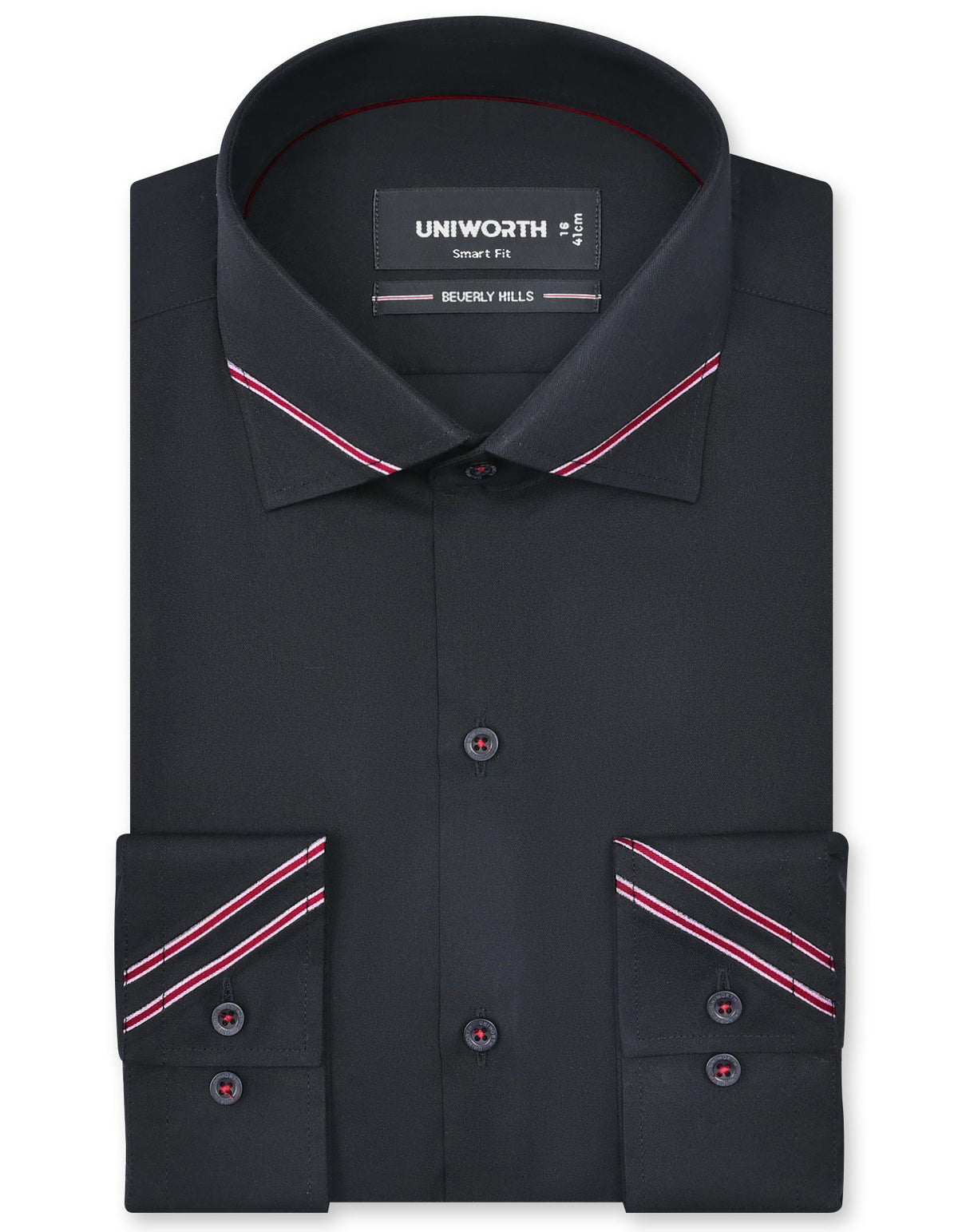 Plain Black Tailored Smart Fit Shirt FS1600-2SF-14.5
