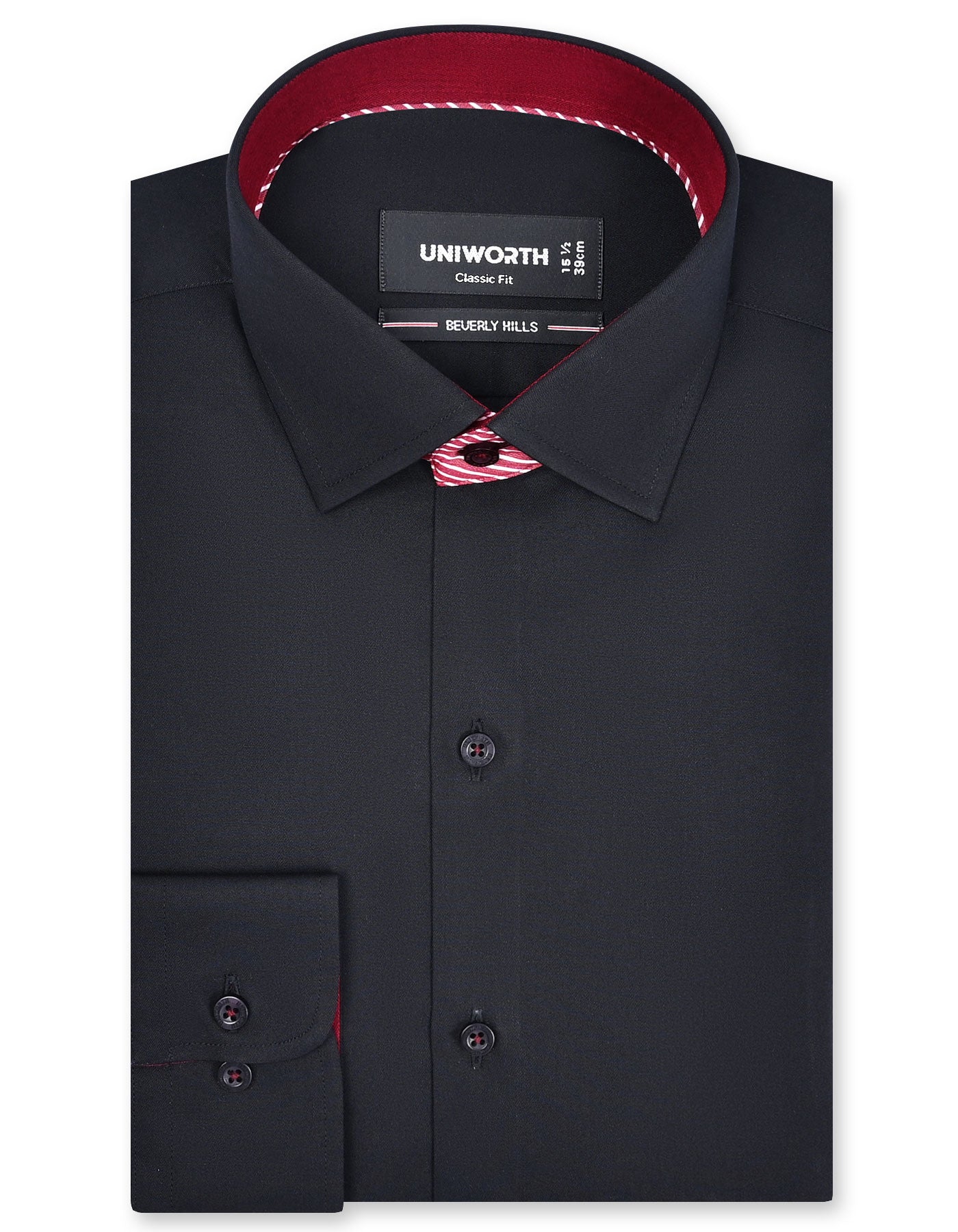 Plain Black Classic Fit Shirt FS1600-3RF-14.5