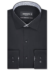 Plain Black Classic Fit Shirt FS1600-4RF-14.5