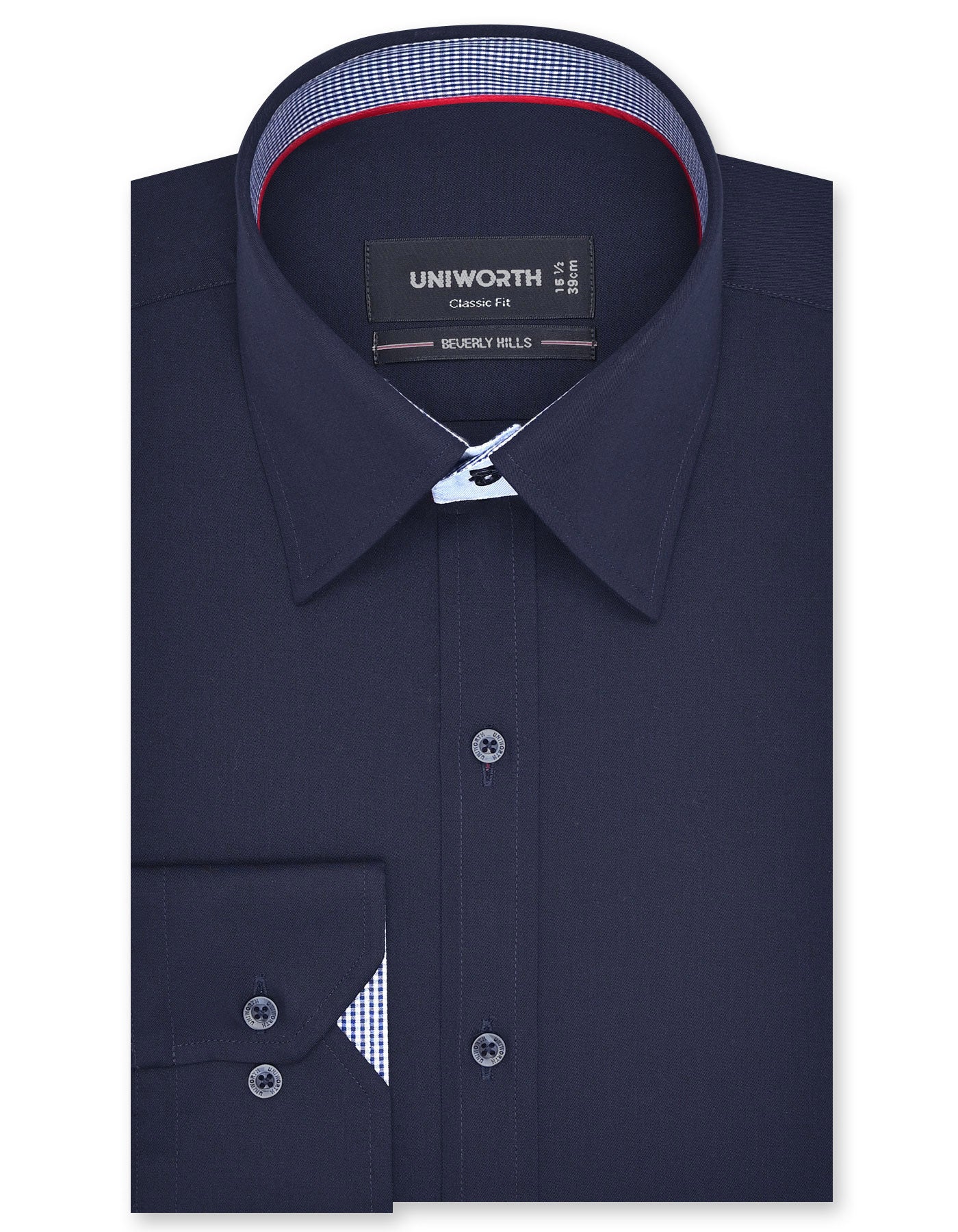 Plain Navy Classic Fit Shirt FS1601-3RF-14.5