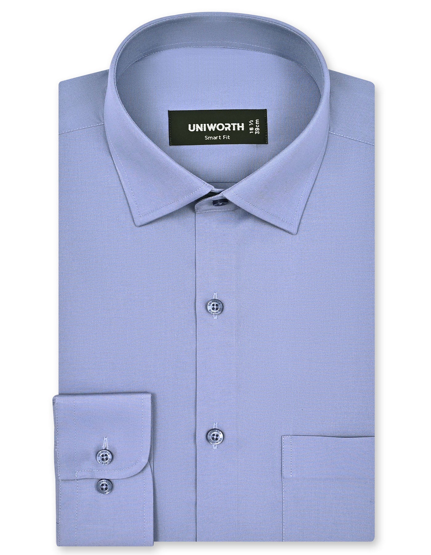 Plain L Grey Tailored Smart Fit Shirt FS1636-2SF-14.5