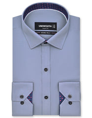 Plain L Grey Tailored Smart Fit Shirt FS1636SF-14.5