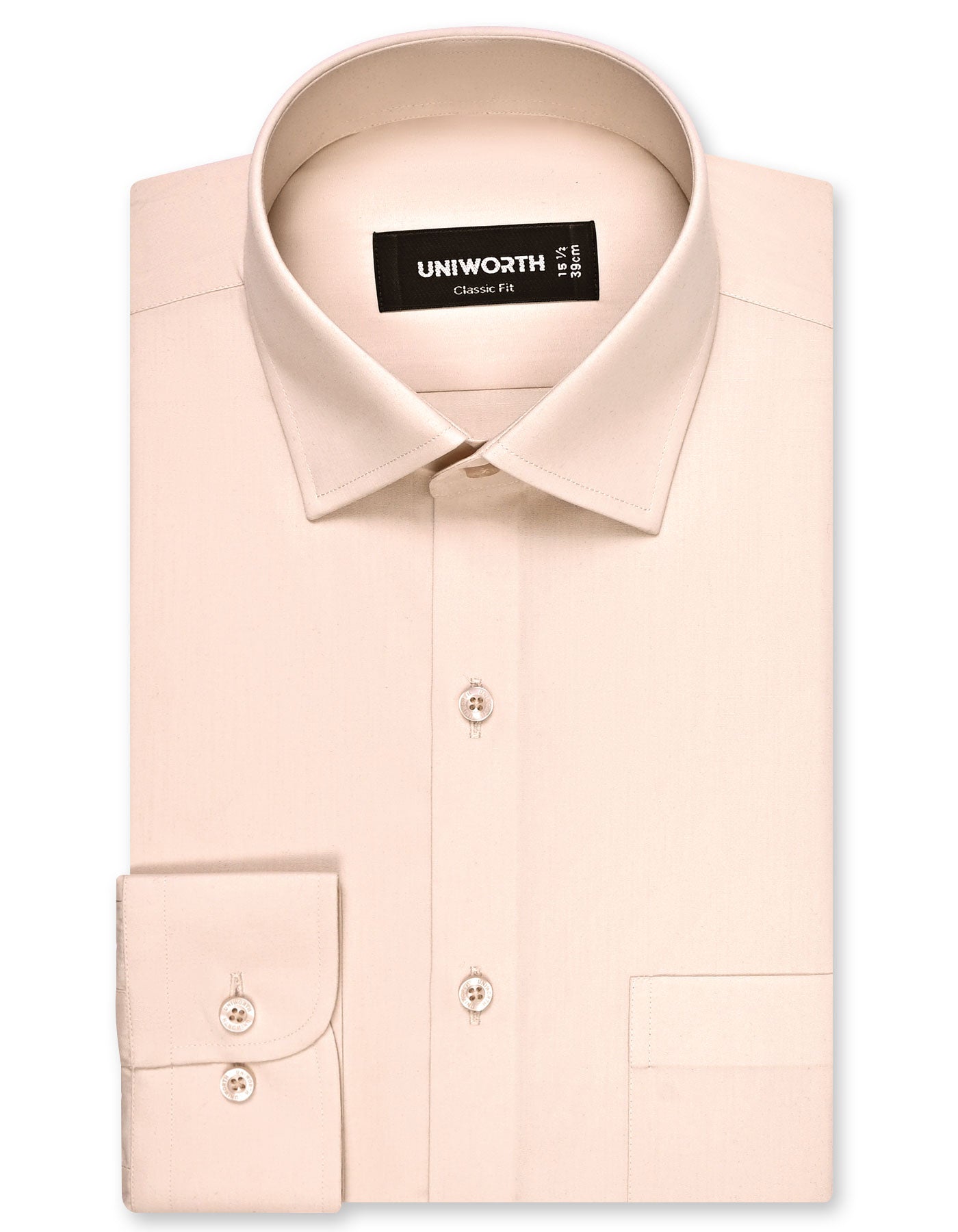 Plain Beige Classic Fit Shirt FS1638RF-14.5