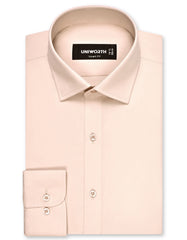 Beige Plain Tailored Smart Fit Shirt