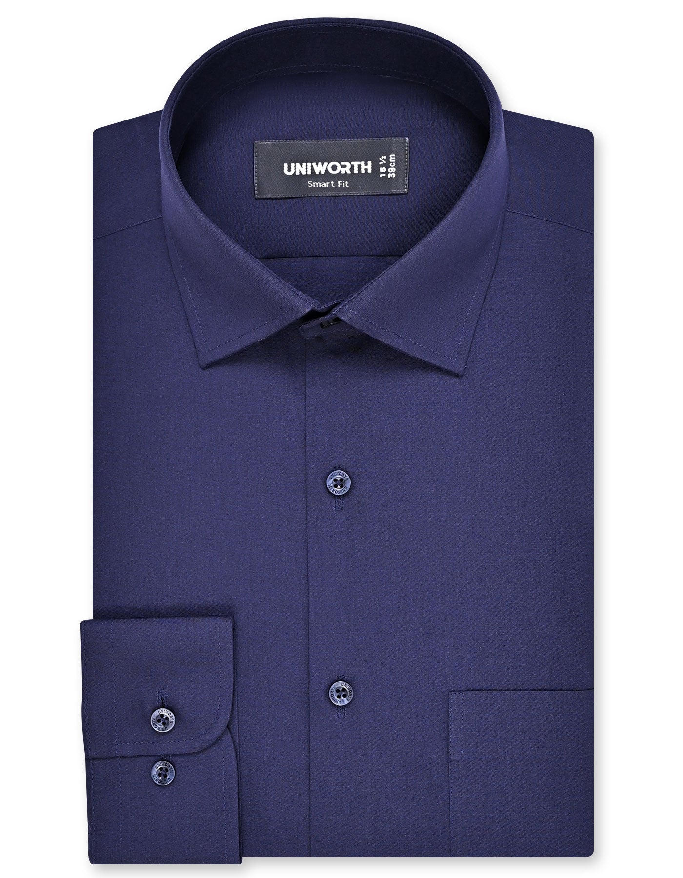 Plain Navy Tailored Smart Fit Shirt FS1648-1SF-14.5