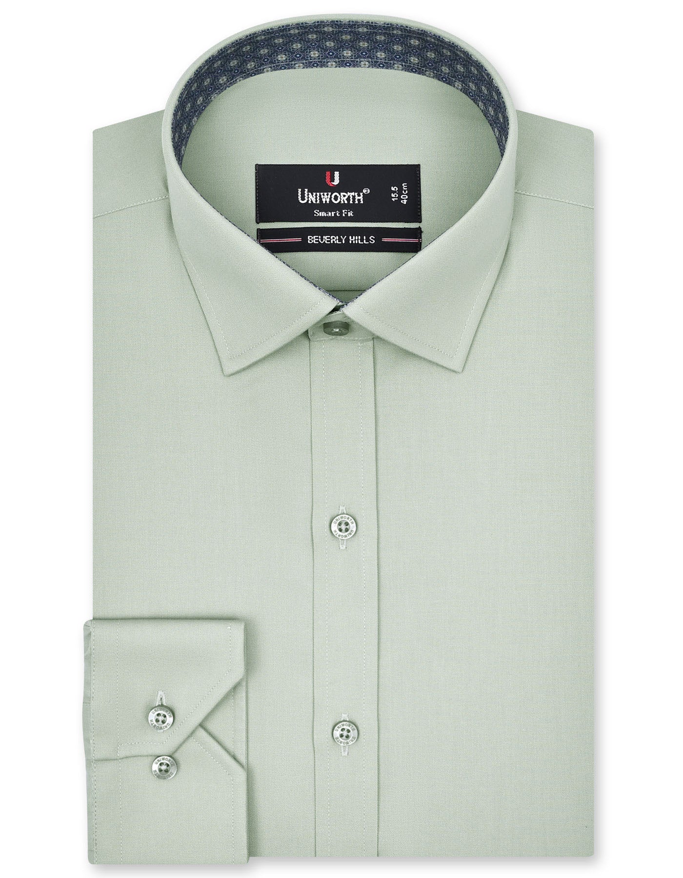 Plain Olive Tailored Smart Fit Shirt FS1650-1SF-14.5