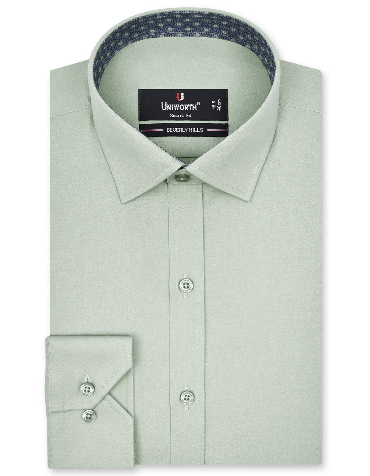 Plain Olive Tailored Smart Fit Shirt FS1650-1SF-14.5