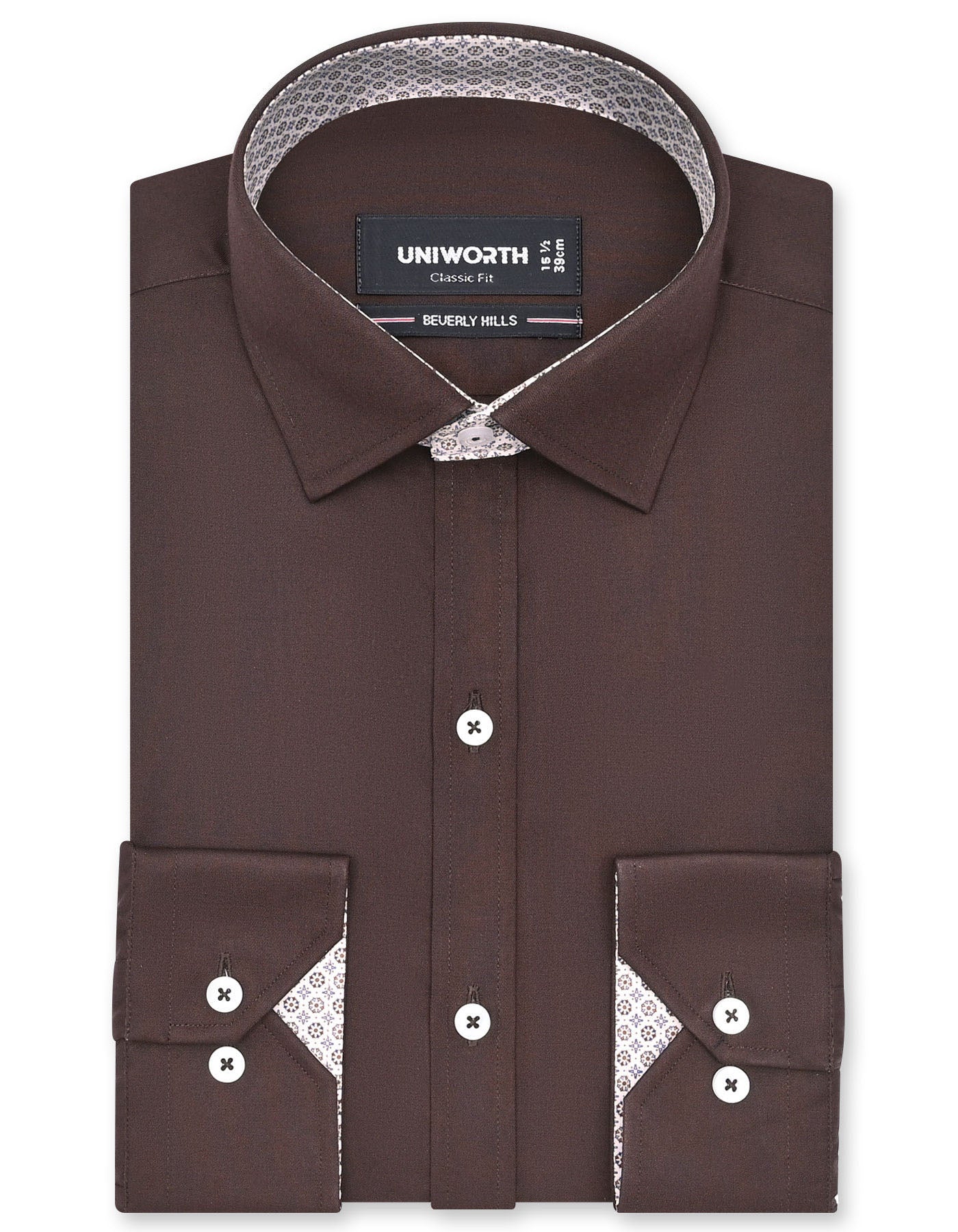 Plain Chocolate Classic Fit Shirt FS1652-1RF-14.5