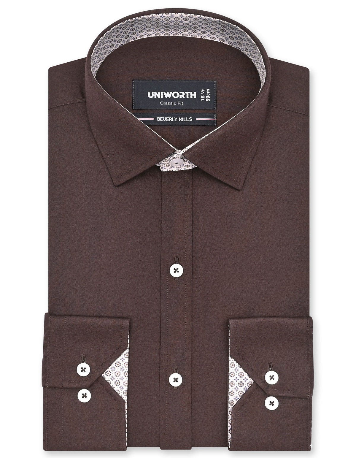 Plain Chocolate Classic Fit Shirt FS1652-1RF-14.5
