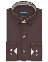 Plain Chocolate Tailored Smart Fit Shirt FS1652-1SF-14.5